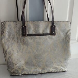 Stella & Dot. Canvas Metallic Tote Bag